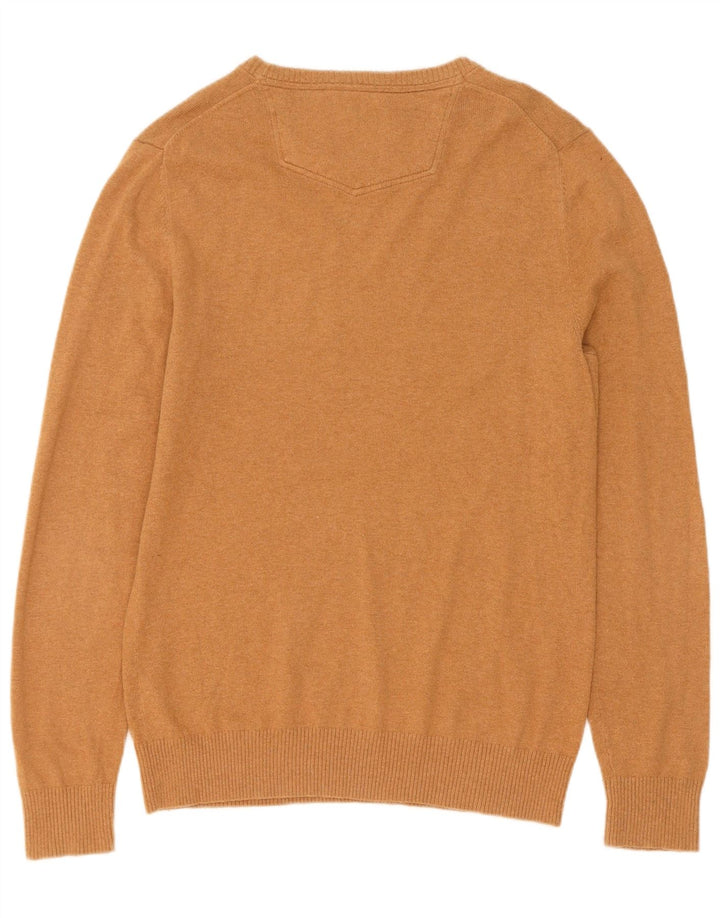 Fat Face Mens Boat Neck Jumper Sweater Medium Beige Cotton