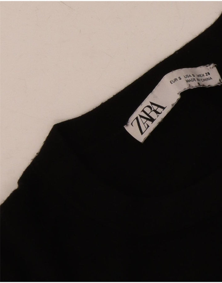 Zara Womens Crew Neck Jumper Sweater UK 10 Small Black