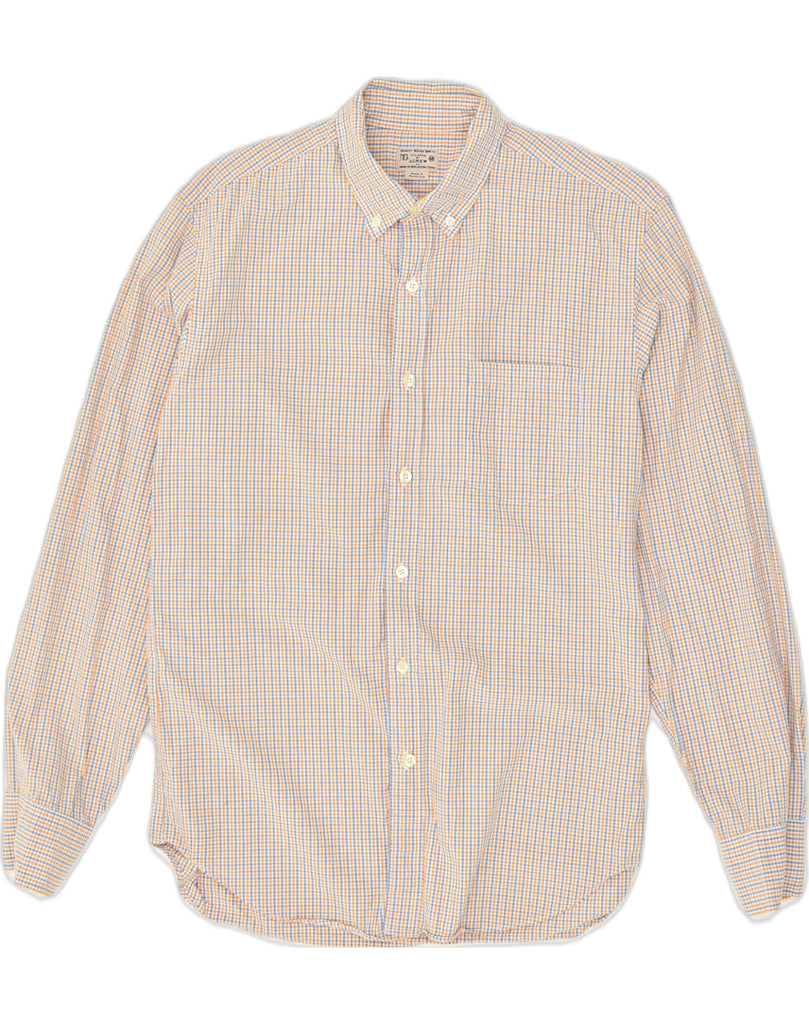 J. CREW Mens Shirt Medium Beige Check Cotton | Vintage J. Crew | Thrift | Second-Hand J. Crew | Used Clothing | Messina Hembry 