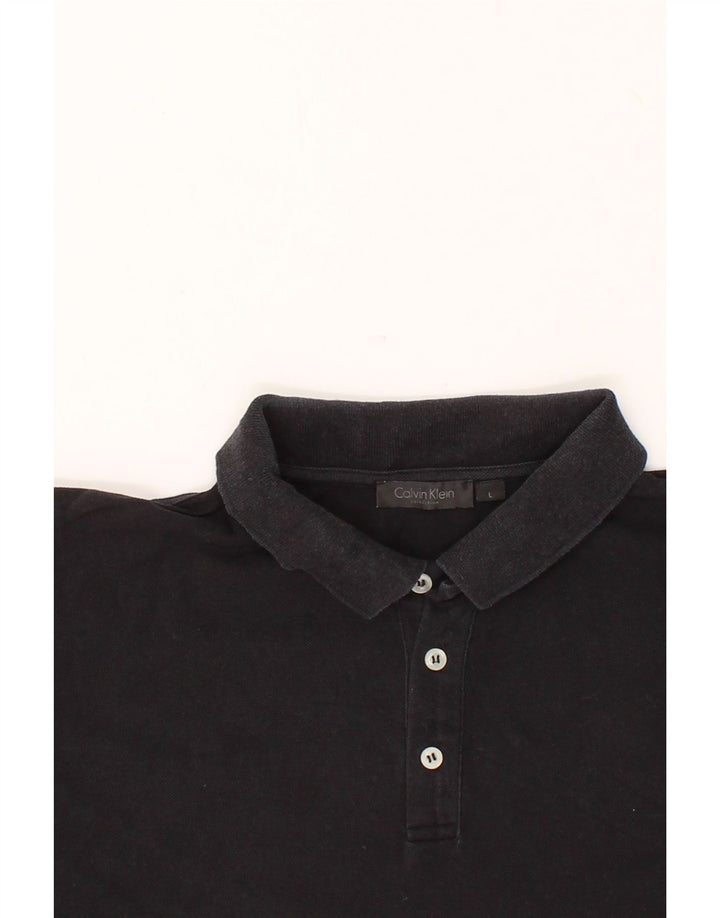 CALVIN KLEIN Mens Polo Shirt Large Black Cotton Vintage Calvin Klein and Second-Hand Calvin Klein from Messina Hembry 