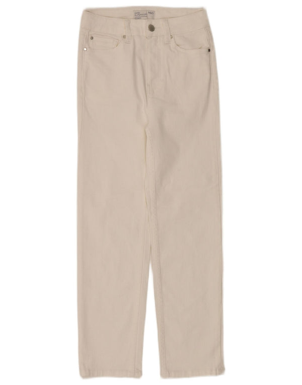 Marks & Spencer Womens Straight Jeans UK 8 Small W26 L26 White Cotton