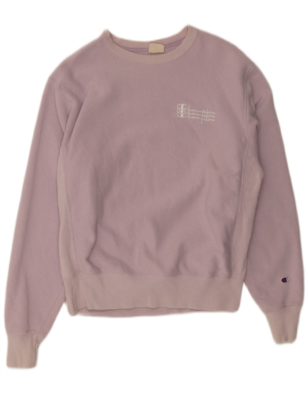 Champion Womens Oversized Sweatshirt Jumper UK 14 Medium Purple Cotton
