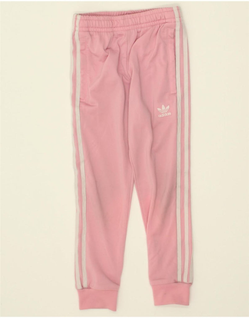ADIDAS Girls Tracksuit Trousers Joggers 7-8 Years Pink Polyester | Vintage Adidas | Thrift | Second-Hand Adidas | Used Clothing | Messina Hembry 