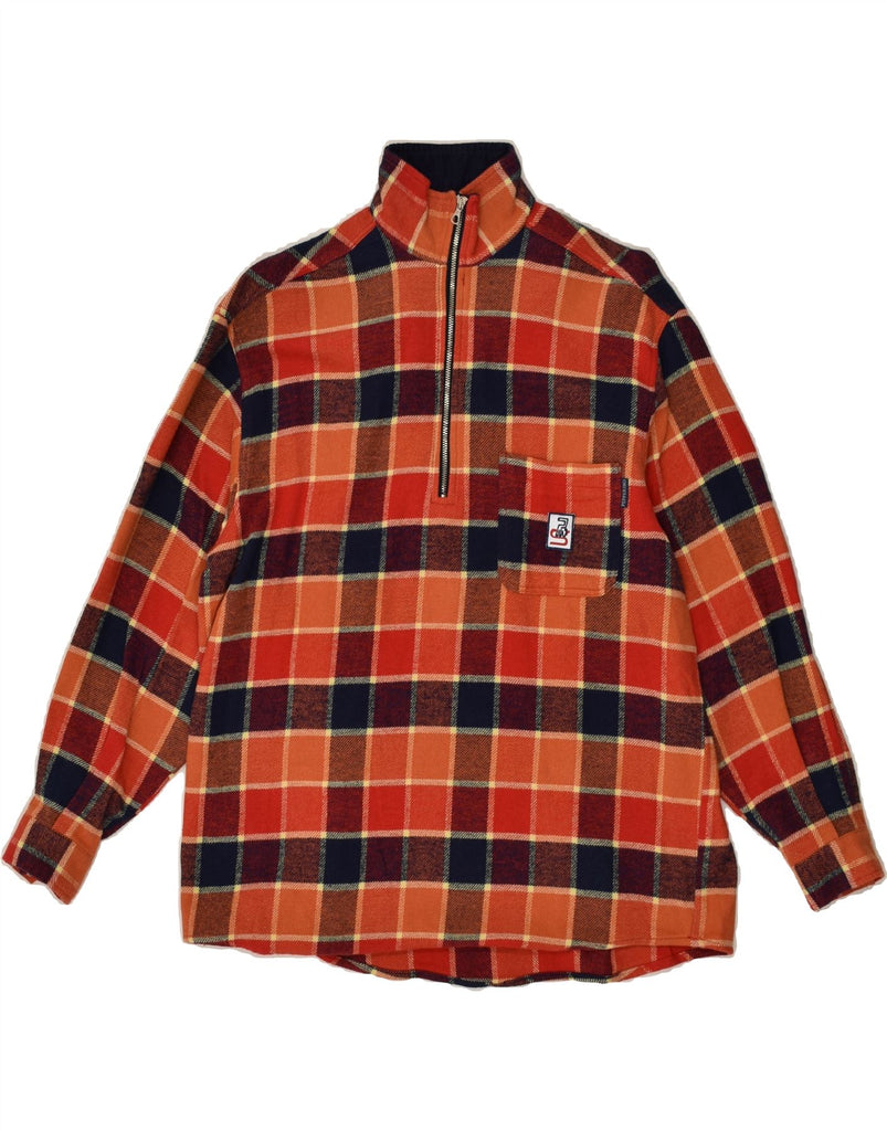 PEPPERINO Boys Pullover Flannel Shirt 15-16 Years Orange Check Acrylic | Vintage Pepperino | Thrift | Second-Hand Pepperino | Used Clothing | Messina Hembry 