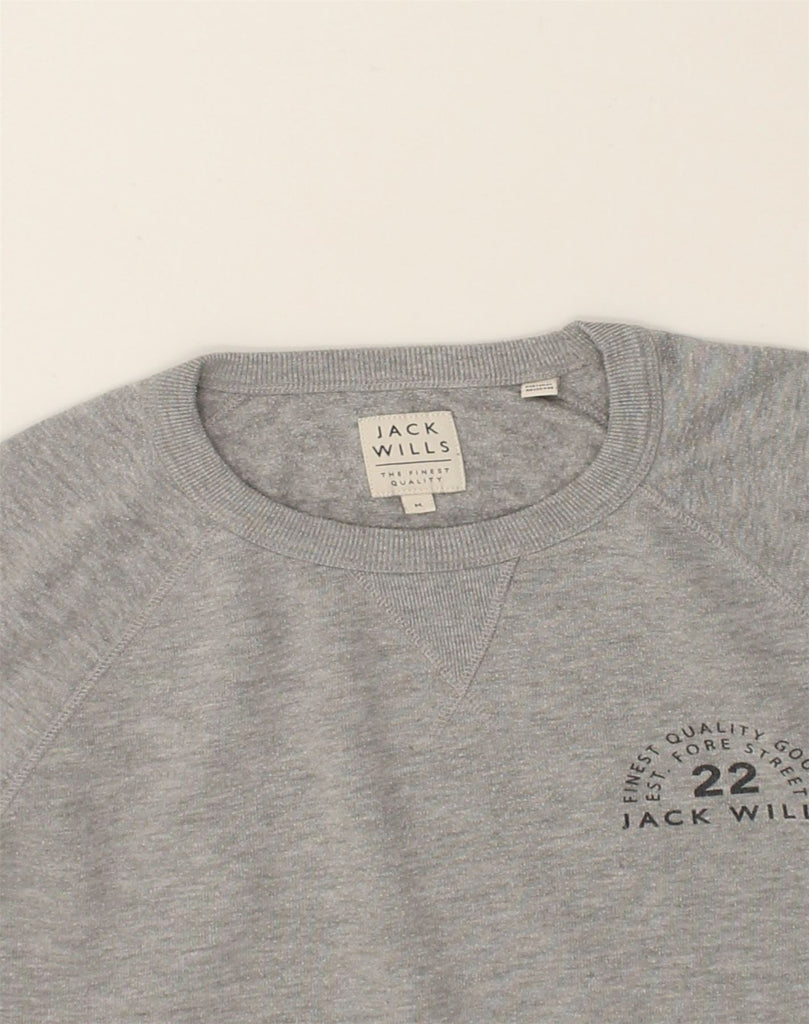 JACK WILLS Mens Sweatshirt Jumper Medium Grey Cotton | Vintage Jack Wills | Thrift | Second-Hand Jack Wills | Used Clothing | Messina Hembry 