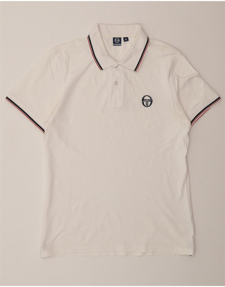 SERGIO TACCHINI Mens Polo Shirt Medium White Cotton