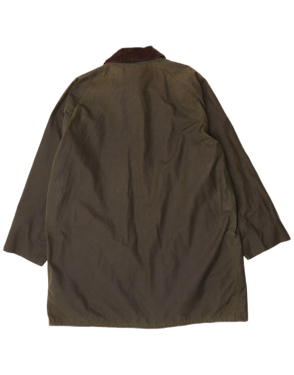 Barbour Mens Waxed Cotton Jacket UK 42 Large Khaki Cotton