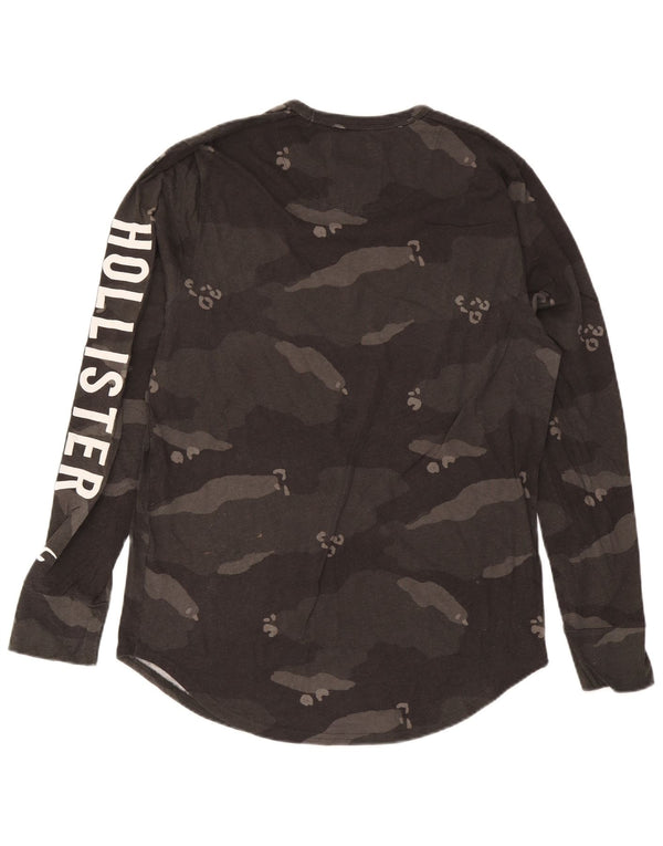 Hollister Mens Graphic Top Long Sleeve Large Khaki Camouflage Cotton