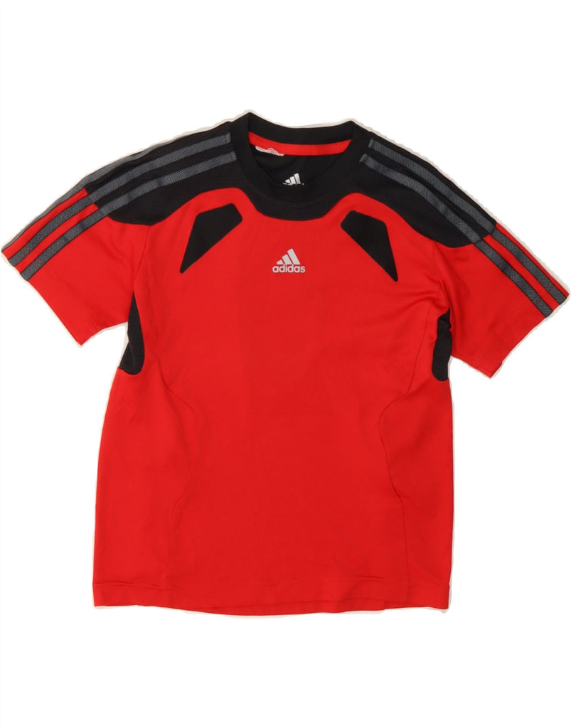 ADIDAS Boys Climacool T-Shirt Top 7-8 Years Red Colourblock Vintage Adidas and Second-Hand Adidas from Messina Hembry 