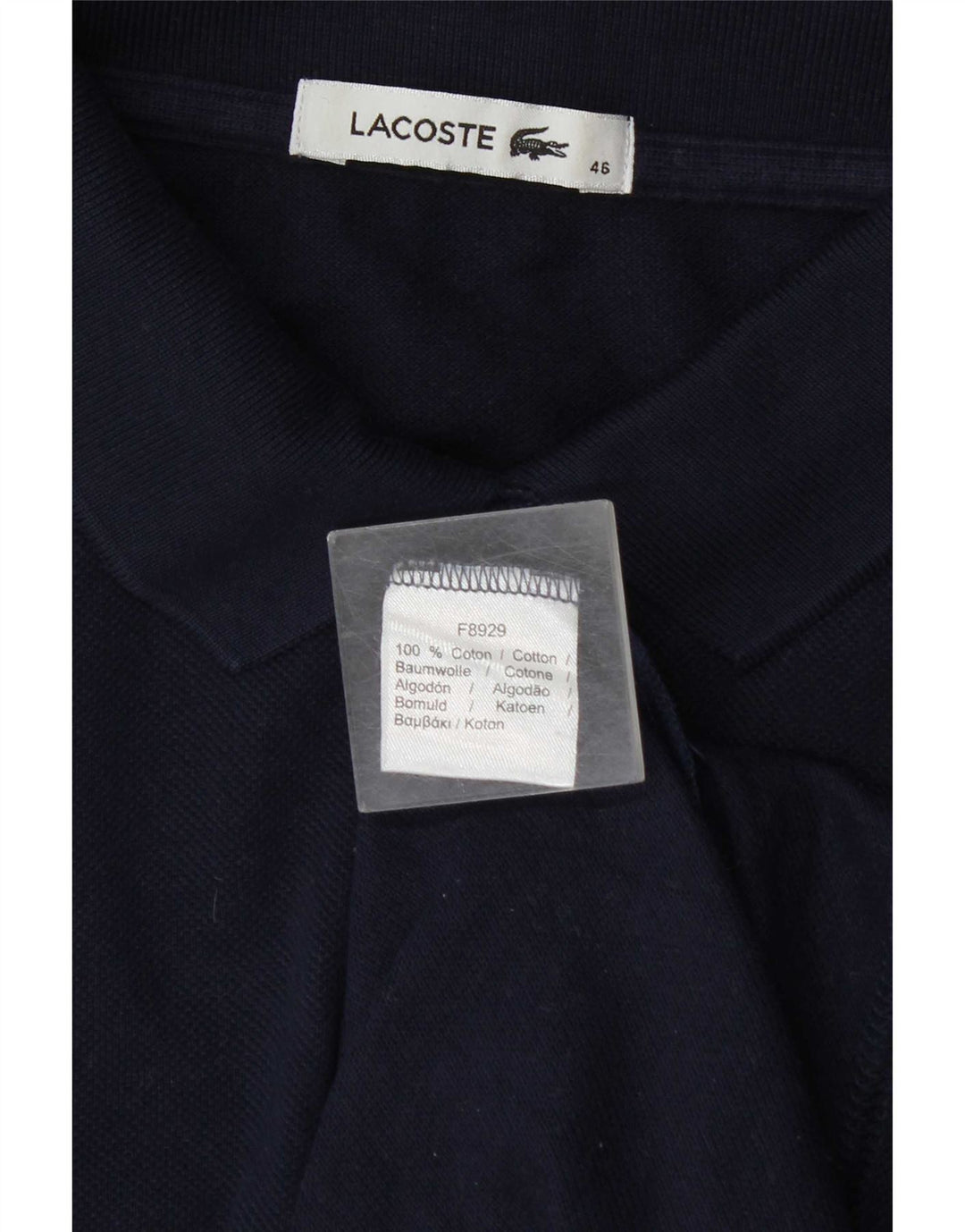 Lacoste Womens Polo Shirt Size 46 XL Navy Blue Cotton