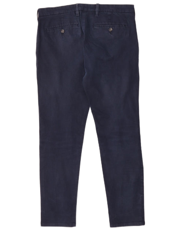 Marks & Spencer Mens Skinny Chino Trousers W32 L29 Navy Blue Cotton