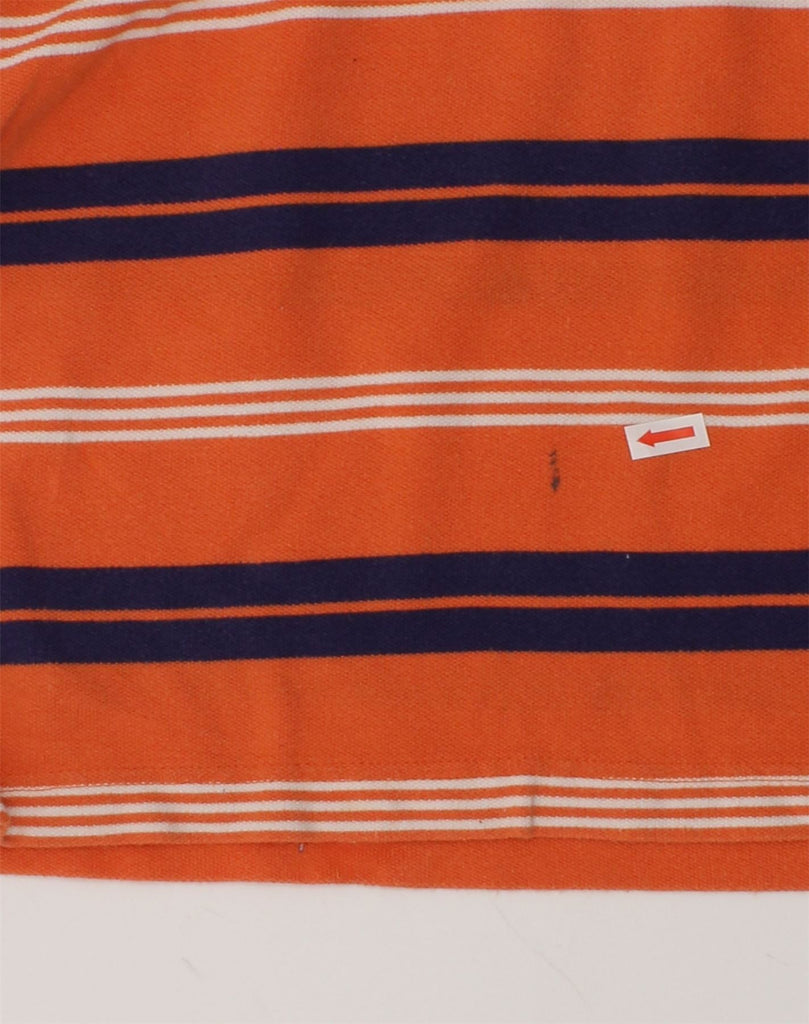 TOMMY HILFIGER Boys Polo Shirt 8-9 Years medium  Orange Striped Cotton | Vintage Tommy Hilfiger | Thrift | Second-Hand Tommy Hilfiger | Used Clothing | Messina Hembry 