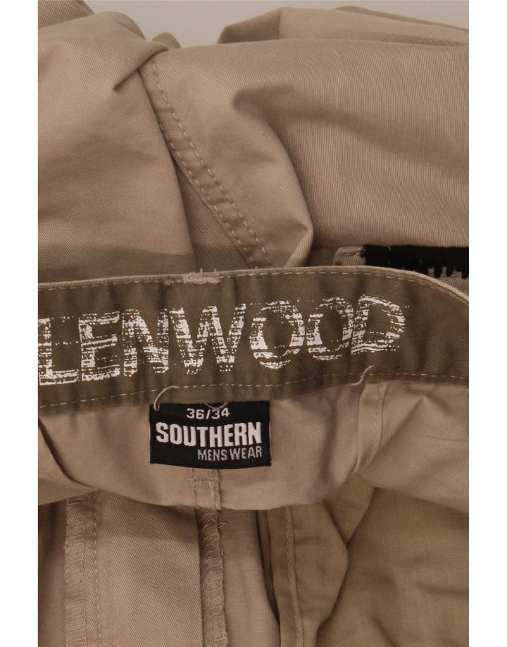 Southern Mens Straight Cargo Trousers W36 L29 Beige