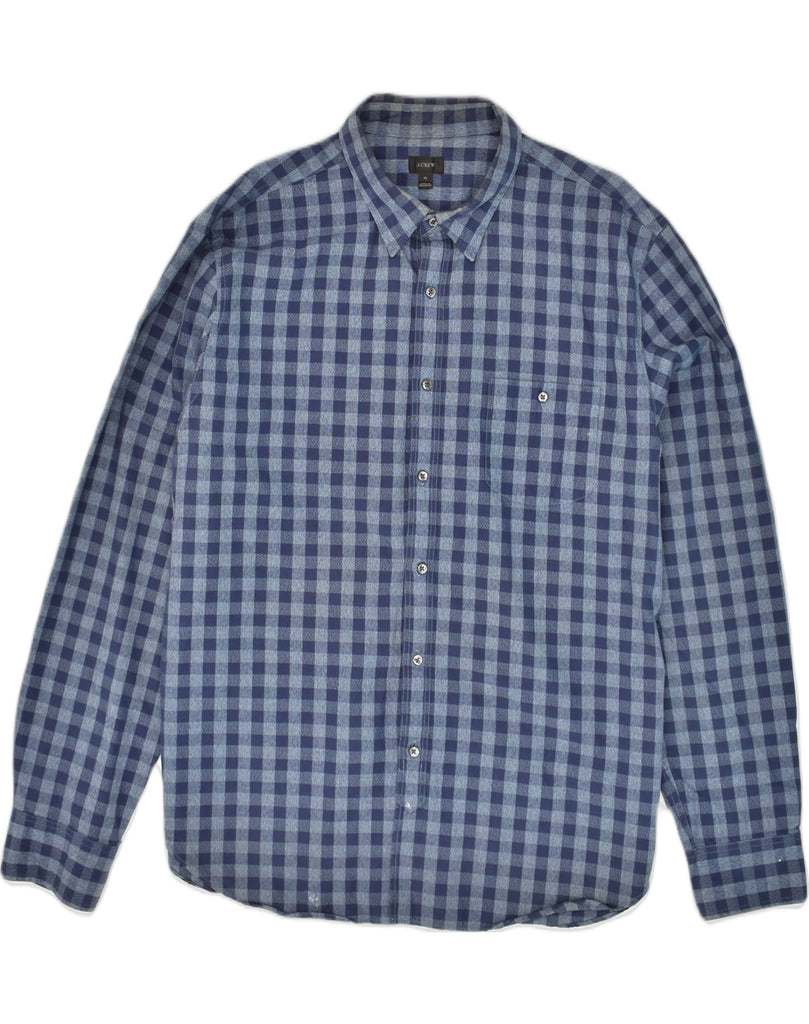 J. CREW Mens Shirt XL Navy Blue Gingham Cotton | Vintage J. Crew | Thrift | Second-Hand J. Crew | Used Clothing | Messina Hembry 