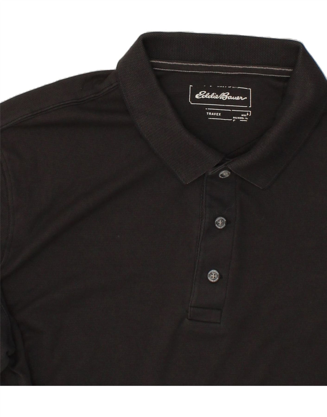 EDDIE BAUER Mens Polo Shirt Large Black Cotton Vintage Eddie Bauer and Second-Hand Eddie Bauer from Messina Hembry 