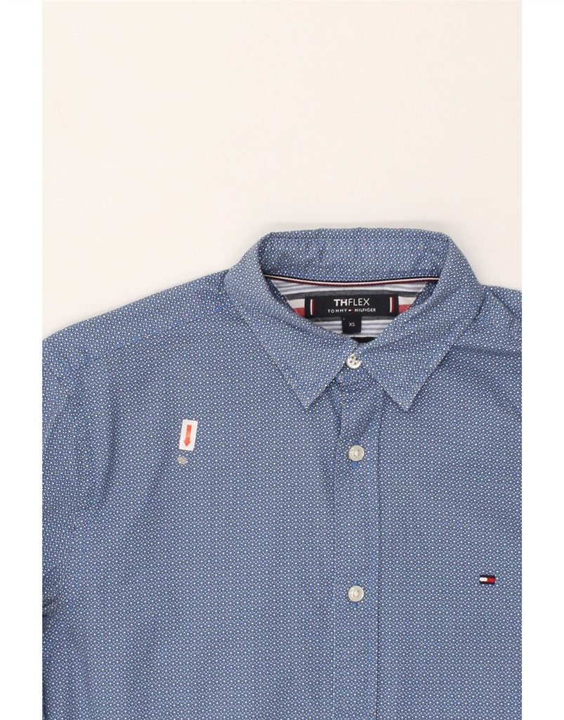 TOMMY HILFIGER Mens Shirt XS Blue Spotted Cotton | Vintage Tommy Hilfiger | Thrift | Second-Hand Tommy Hilfiger | Used Clothing | Messina Hembry 