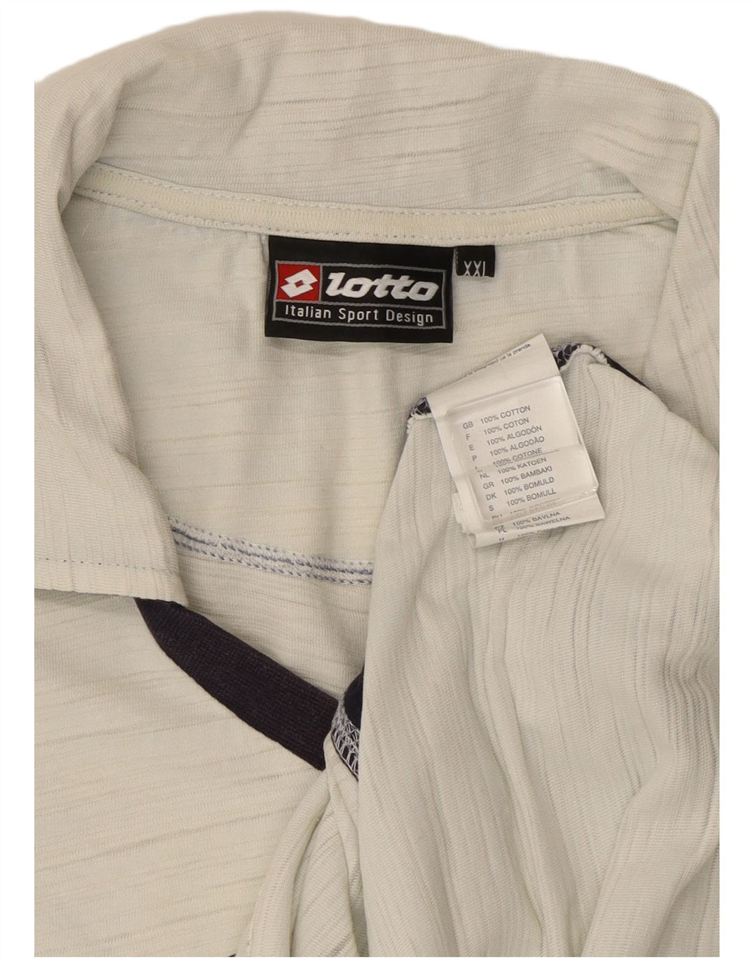 Lotto Mens Graphic Polo Shirt 2XL White Colourblock Cotton