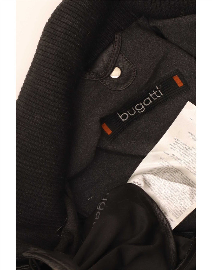Bugatti Mens Leather Jacket UK 40 Large Black