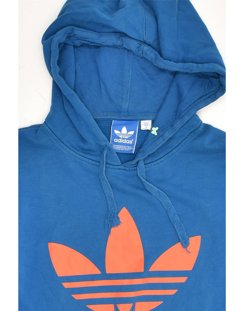 ADIDAS Mens Graphic Hoodie Jumper Small Blue Cotton | Vintage Adidas | Thrift | Second-Hand Adidas | Used Clothing | Messina Hembry 