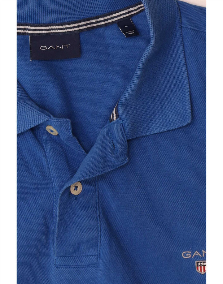 Gant Mens Polo Shirt Large Blue Cotton