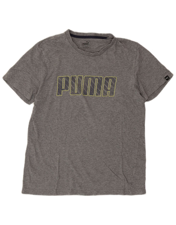 PUMA Mens Graphic T-Shirt Top Large Grey