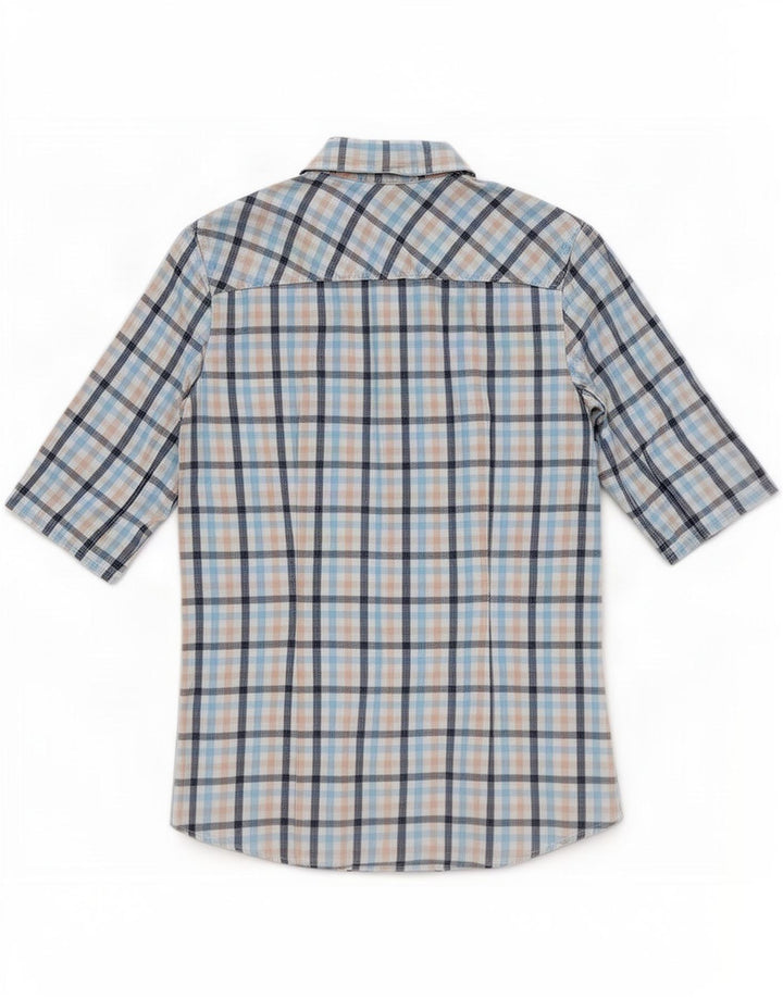 Tommy Hilfiger Womens Short Sleeve Shirt US 8 Medium Multicoloured Gingham