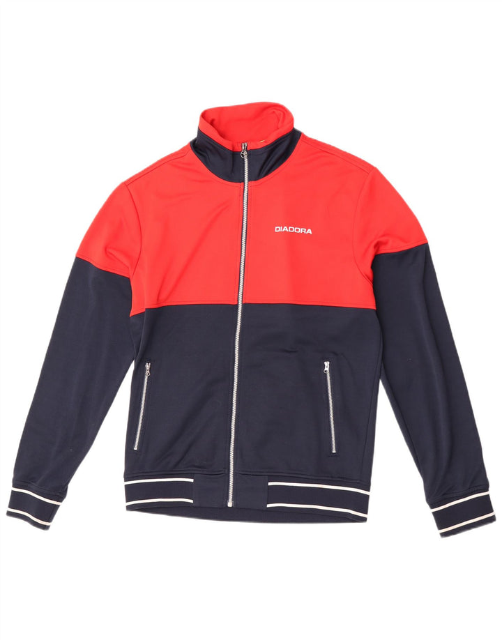 Diadora Womens Tracksuit Top Jacket UK 18 XL Red Colourblock Polyester