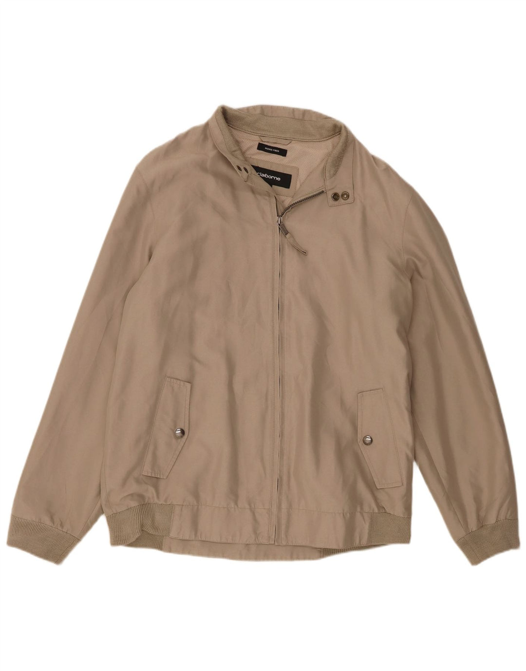 Vintage Mens Bomber Jacket UK 40 Large Beige Polyester