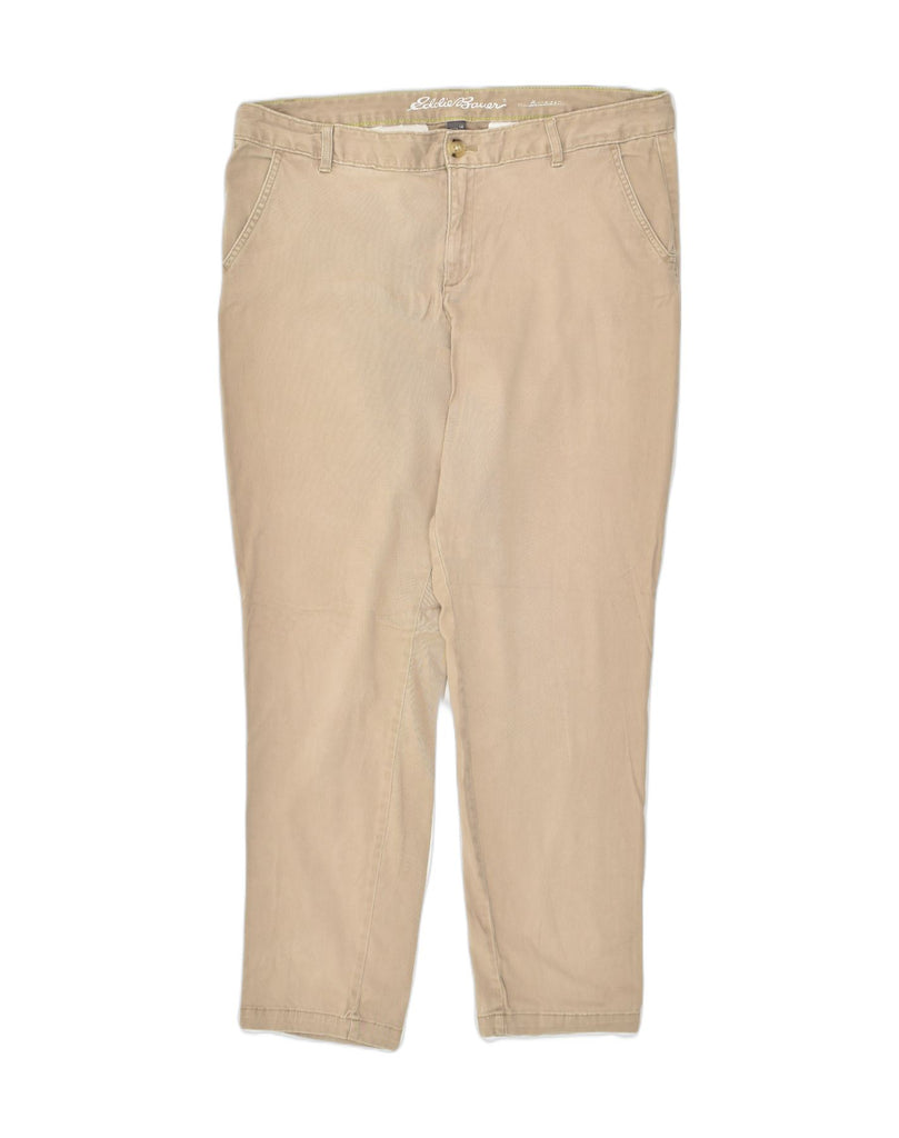 EDDIE BAUER Womens Slim Chino Trousers US 14 XL W38 L30 Beige Cotton | Vintage Eddie Bauer | Thrift | Second-Hand Eddie Bauer | Used Clothing | Messina Hembry 