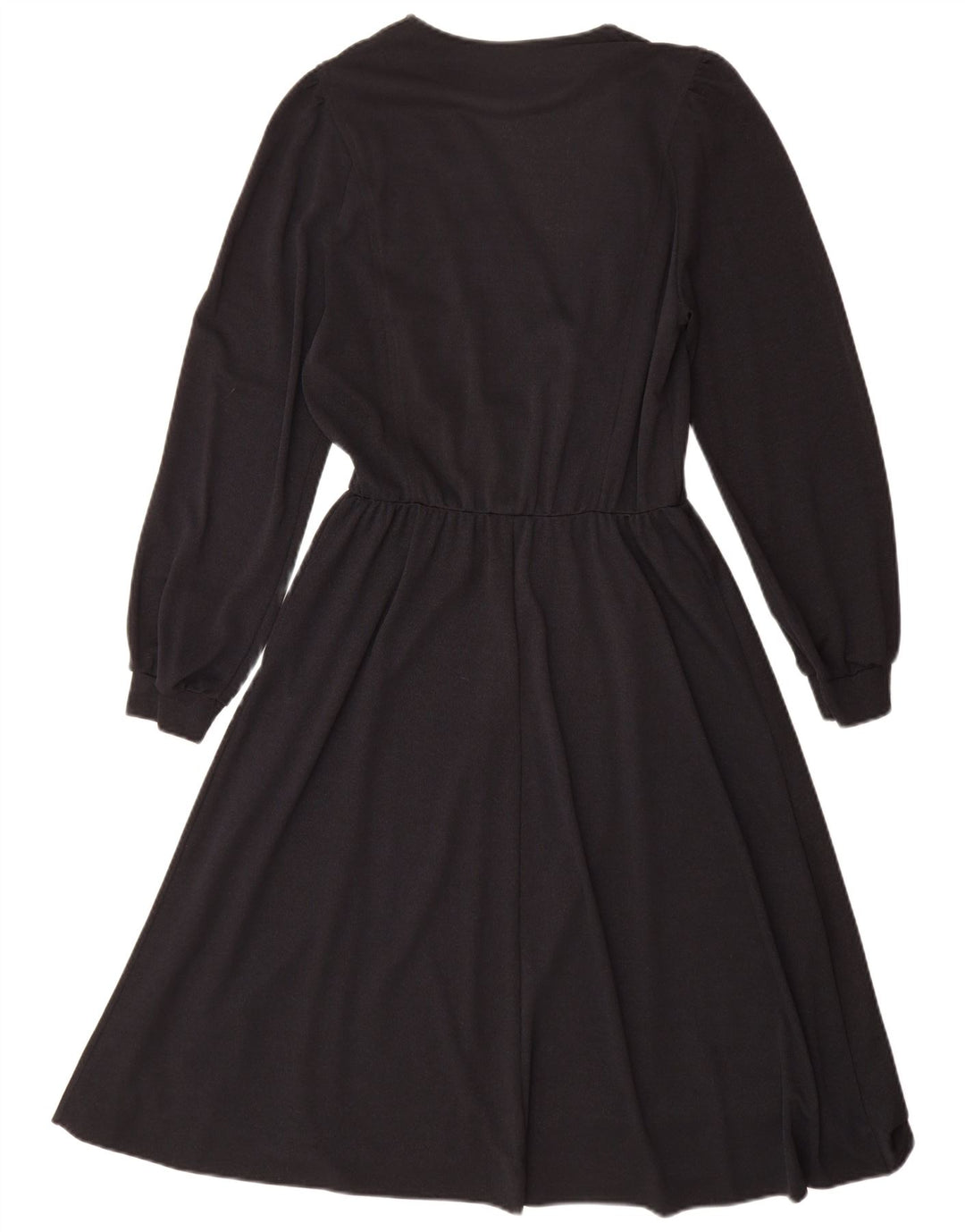 Vintage Womens Long Sleeve Wrap Dress UK 14 Medium Black