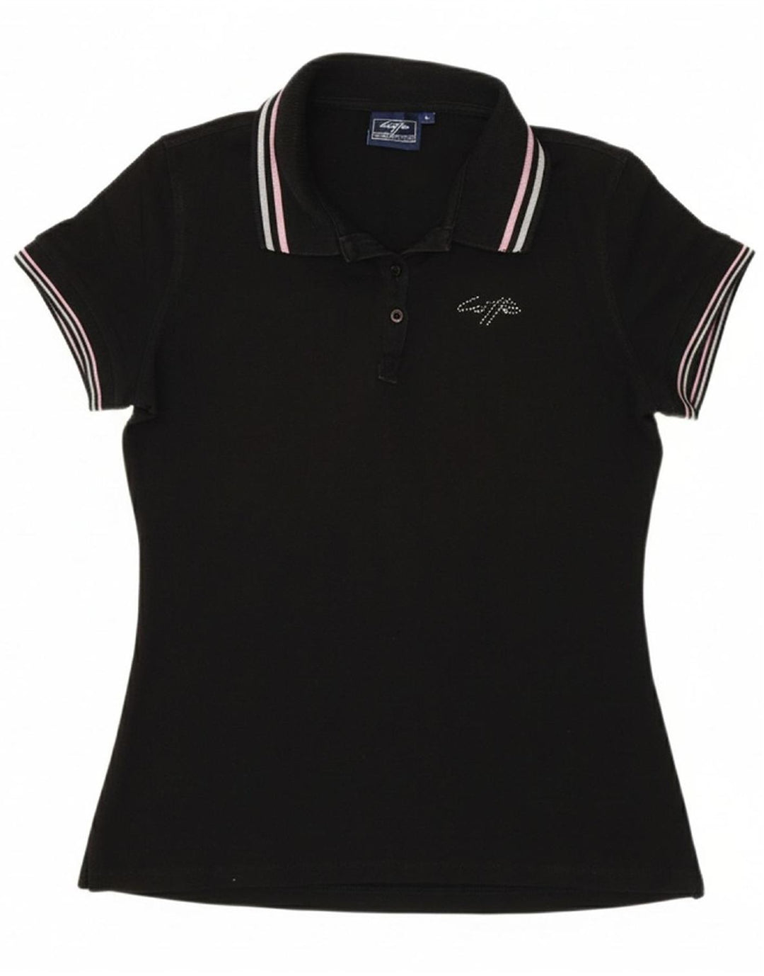 LOTTO Womens Polo Shirt UK 16 Large Black