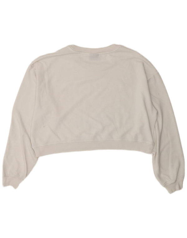 Freddy Womens Crop Oversized Sweatshirt Jumper UK 14 Medium White