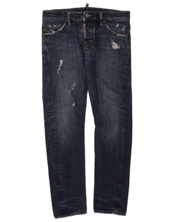 Dsquared Womens Distressed Slim Jeans IT 46 Large W32 L29 Blue Cotton