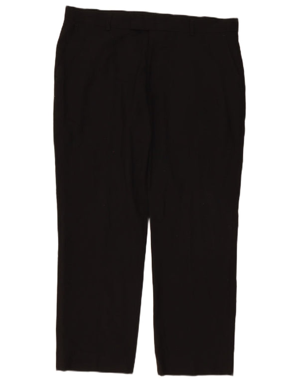 Marks & Spencer Mens Tailored Fit Suit Trousers W38 L29 Black Polyester