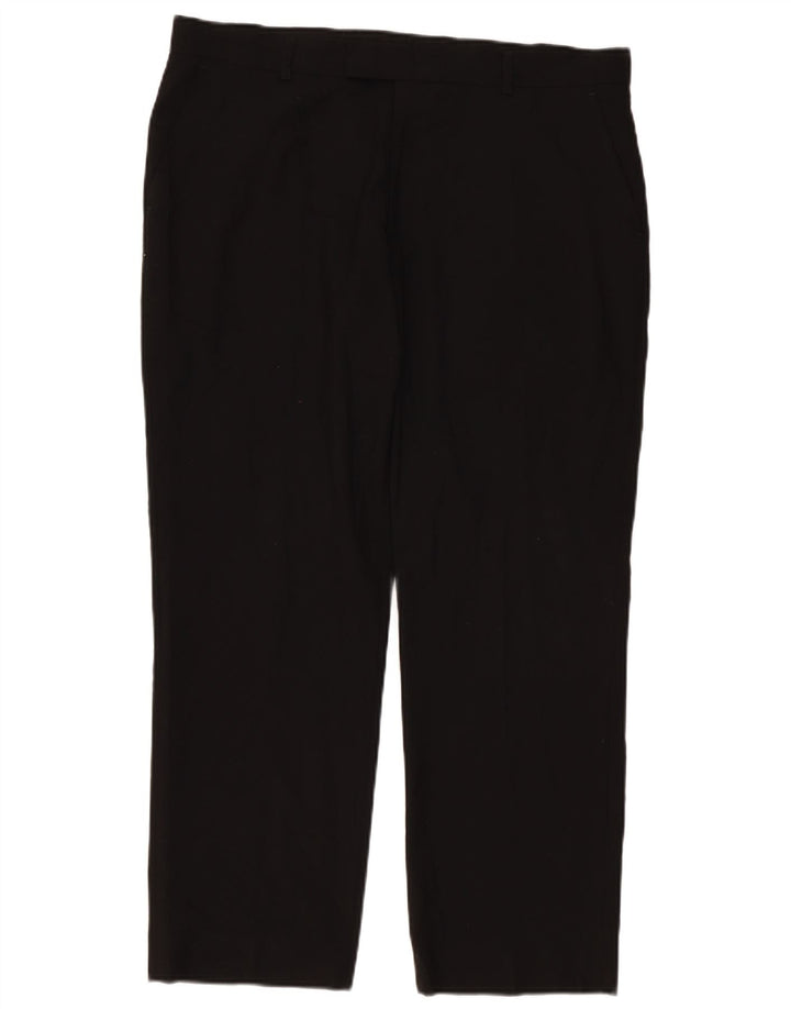 Marks & Spencer Mens Tailored Fit Suit Trousers W38 L29 Black Polyester
