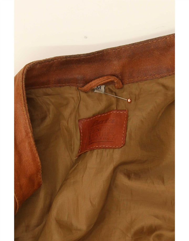 Bata Mens Leather Jacket UK 38 Medium Brown