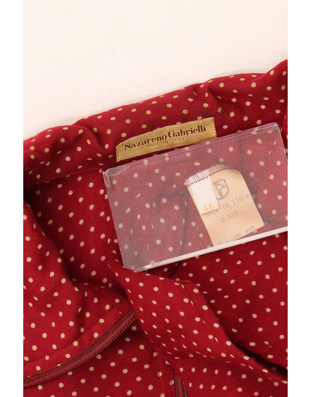Nazareno Gabrielli Womens Pullover Shirt IT 46 Large Red Spotted Wool