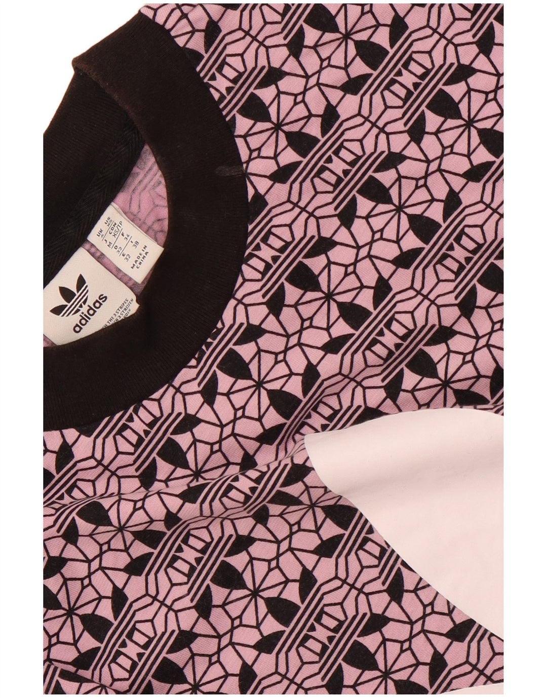 ADIDAS Womens Oversized Crop Graphic T-Shirt Top UK 6 XS Purple Cotton