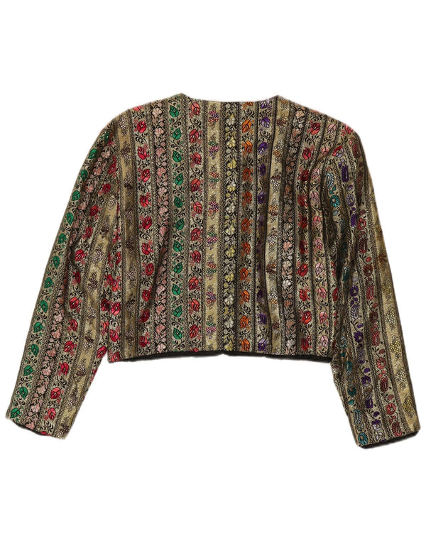 Vintage Womens 5 Button Blazer Jacket UK 12 Medium Multicoloured Floral