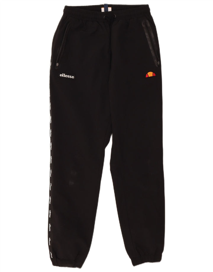 Ellesse Mens Graphic Tracksuit Trousers Joggers Small  Black Polyester