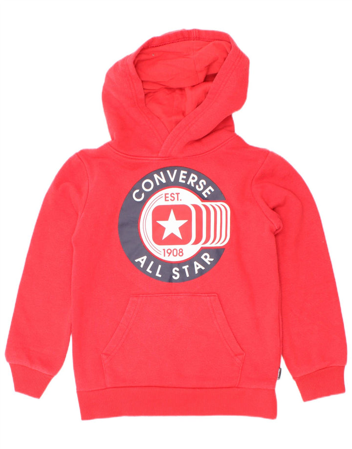 Converse Boys Graphic Hoodie Jumper 3-4 Years Red Cotton