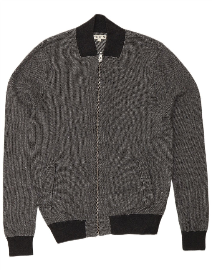 Reiss Mens Tracksuit Top Jacket Small Grey Colourblock Cotton