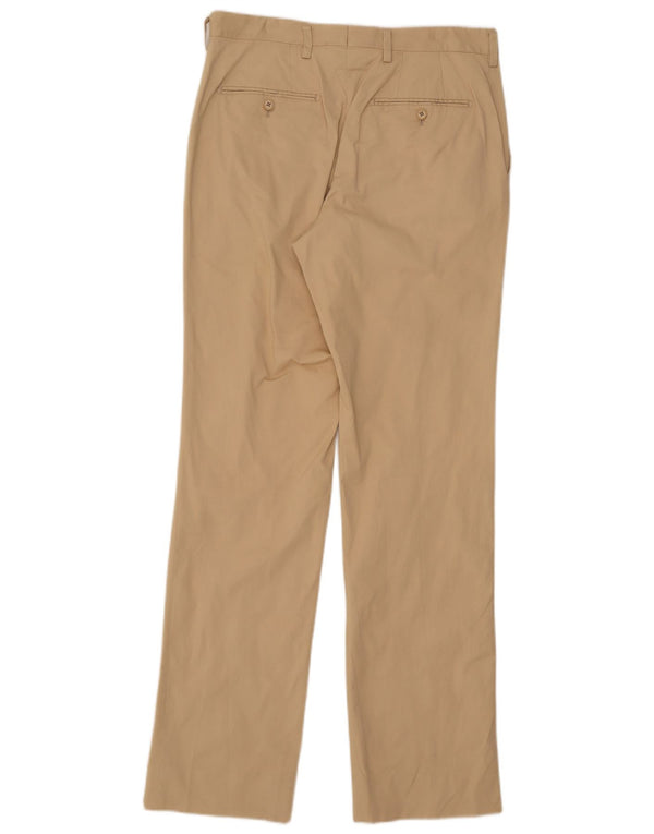 Zara Mens Straight Suit Trousers EU 40 Medium W31 L33 Beige Cotton