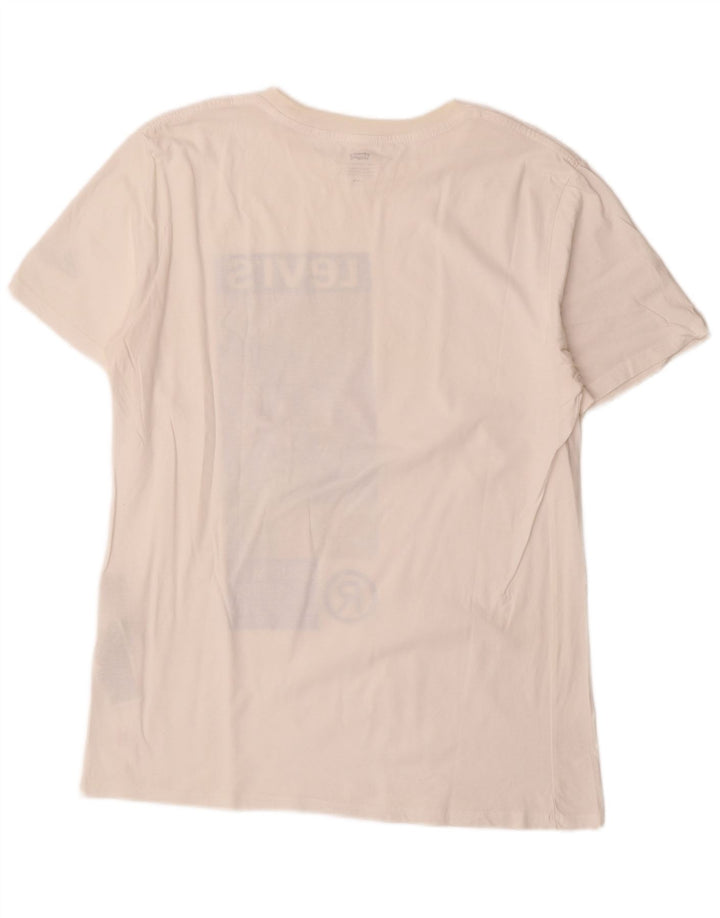 Levi's Mens Graphic T-Shirt Top Large Off White Cotton