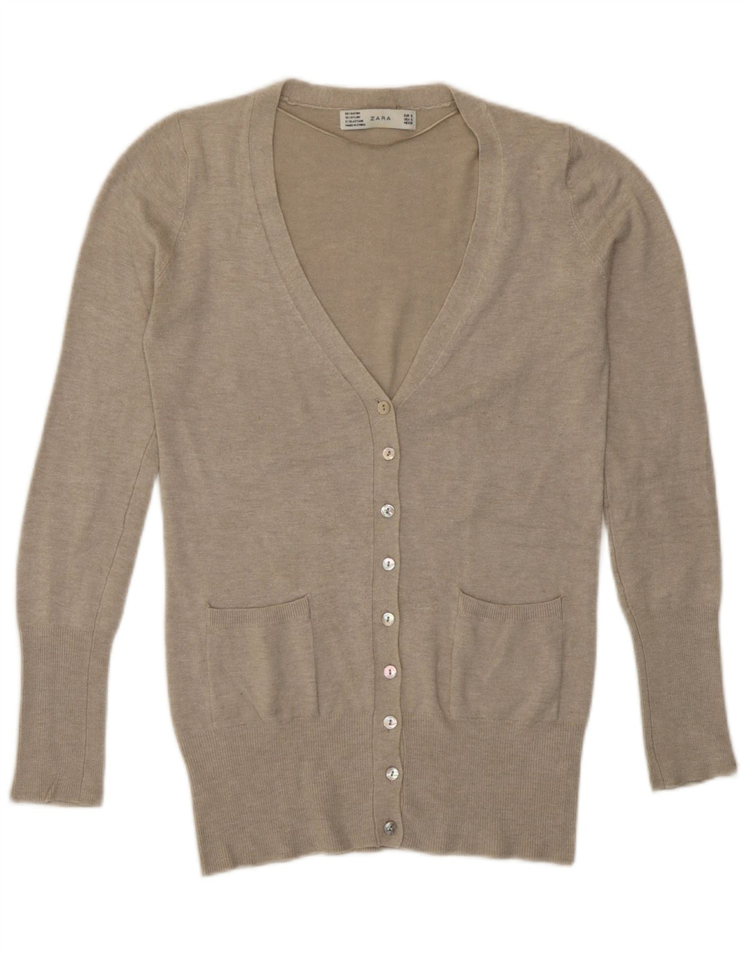 Zara Womens Cardigan Sweater UK 10 Small Grey
