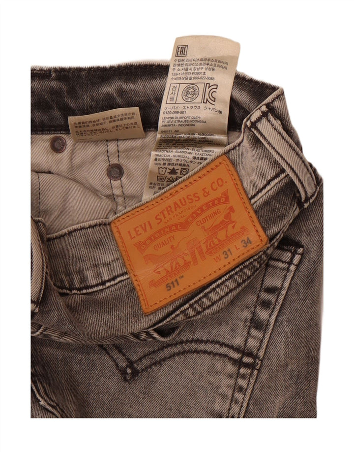 LEVI'S Mens 511 Slim Jeans W31 L28 Grey Cotton
