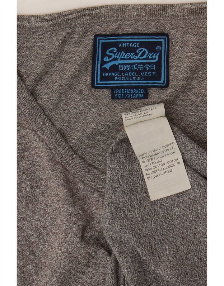 Superdry Mens Vest Top 2XL Blue Flecked Cotton