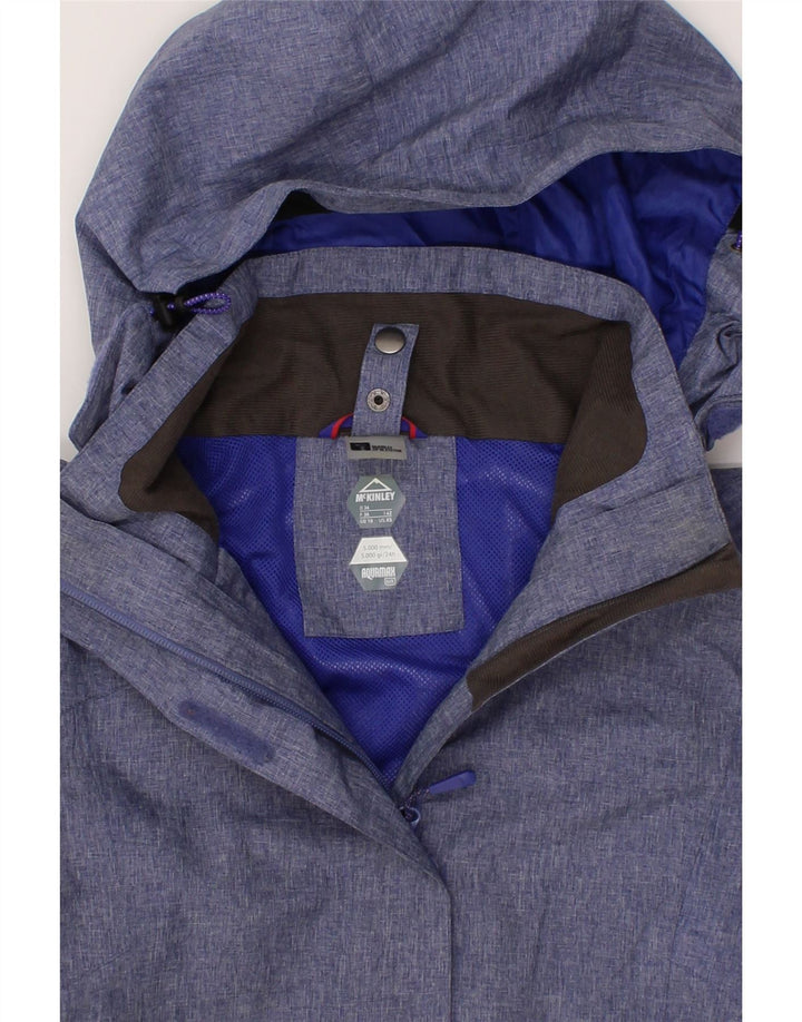 MC KINLEY Womens Hooded Rain Jacket UK 10 Small Blue Polyester Vintage MC Kinley and Second-Hand MC Kinley from Messina Hembry 