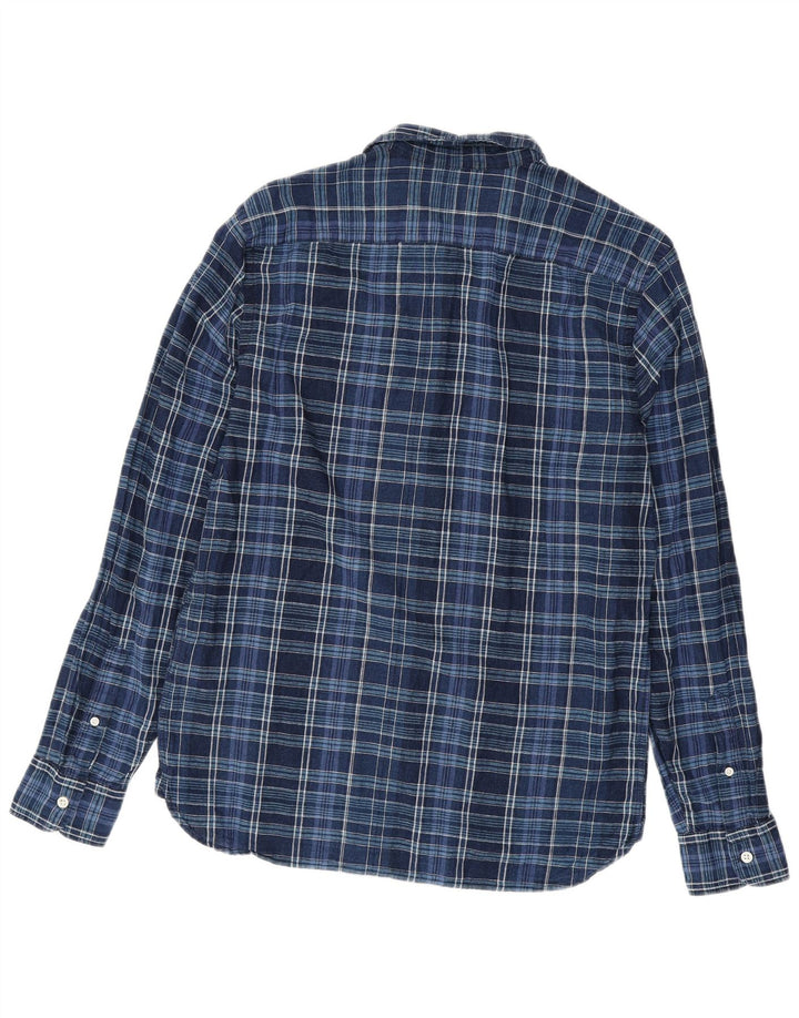 LEVI'S Mens Shirt Medium Navy Blue Check Linen