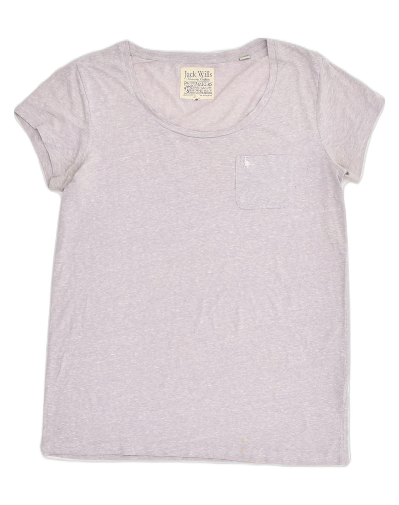 JACK WILLS Womens T-Shirt Top UK 10 Small  Purple Flecked Polyester | Vintage Jack Wills | Thrift | Second-Hand Jack Wills | Used Clothing | Messina Hembry 